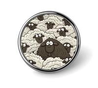 Cartoon Black White Sheep Brooch Lapelfor Women Men Buttons for Backpack Cloth Decoration Souvenir Gifts, Metal Badge Brooch Party Costume Accessory