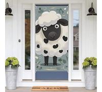 Cartoon Black White Sheep Door Banners for Front Doors, Spring Summer Decorative Door Cover Welcome Porch Banner Decoration Hanging Wall Background for Party Supplies Indoor Outdoor Home Decor