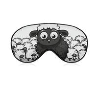 Cartoon Black White Sheep Eye Masks Sleeping Detachable Breathable Eye Cover Soft Block Light Sleep Mask for Women Men, Relaxing Pressure Night Blindfold