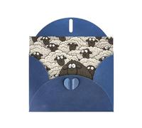 Cartoon Black White Sheep Greeting Cards Blank Note Cards with Envelopes Happy Birthday Card Thank You Card Wedding Party Invitation Cards for All Occasions 4x6 Inch