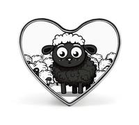 Cartoon Black White Sheep Lapel Pin Cute Heart Brooch Badge Fashion Tie Tack Pin for Hats, Clothing, Bags Unique Accessories Gift for Men & Women, Cartoon Black White Sheep, Love form
