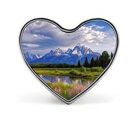 Cartoon Black White Sheep Lapel Pin Cute Heart Brooch Badge Fashion Tie Tack Pin for Hats, Clothing, Bags Unique Accessories Gift for Men & Women, grand teton national park, Love form