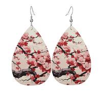 Cartoon Black White Sheep Leather Earrings for Women Teardrop Earring Lightweight Dangle Hoop Earrings Jewelry Gifts, One Size, Faux Leather, No Gemstone