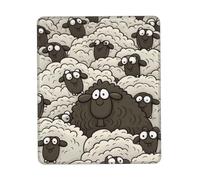 Cartoon Black White Sheep Mouse Pad with Non-Slip Rubber Base 7 x 8.6 in Mouse Mat with Stitched Edge Gaming Mousepad for Wireless Mouse Computer Laptop Home Office Desk Pad