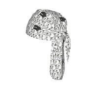 Cartoon Black White Sheep Print Cycling Skull Cover Moisture Wicking Headwrap Under Helmet Tie Back Modern Beanie 22-24 In