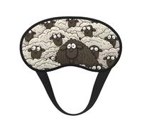Cartoon Black White Sheep Sleep Mask for Side Sleeper, Blackout Eye Mask for Women Men, Zero Pressure Sleeping Masks Soft Breathable Eye Cover Comfortable Blindfold Eyeshade for Night Sleep