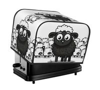 Cartoon Black White Sheep Toaster Cover 4 slice Kitchen Small Appliance Covers with Pockets Toaster Dust Cover with Top Handle Oven Cover Washable Universal Bread Maker Cover for Kitchen