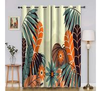 Cartoon Blackout Curtains for Bedroom Plants 3D Print Pattern Eyelet Thermal Insulated Bedroom Curtains for Boys Girls 2 x 46W x 72H inYI4502