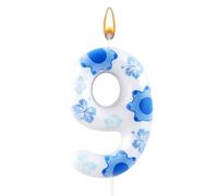 Cartoon Blue Alien Monster Birthday Cake Candle, Anime Cartoon Birthday Candles Numeral Birthday Cake Topper for Cartoon Animated Printed Birthday Decoration Party Supplies (Number 9)