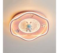 Cartoon Blue Astronaut Kids Flush Mount Ceiling Light Fixture Modern Moon Stars Bedroom Close To Ceiling Lamp Nordic Minimalist Pink Rabbit Nursery Chandelier For Kindergarten Boy Girl's Room