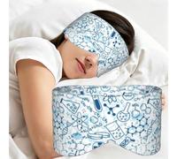 Cartoon Blue Chemistry, Sleep Mask for Home Travel, Full Eye Covers Light Blocking Eye Mask Sleep Eye and Ear Muffs