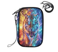 Cartoon Blue Flame Beast Pattern RFID Blocking Family Passport Holder, Waterproof Travel Document Organizer Wallet for Women Men, Credit Card Case Travel Essentials