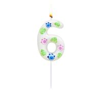 Cartoon Blue Monster Alien Dogs Birthday Number Candle, Blue and Pink Paw Themed Birthday Candle, Dogs Paw Birthday Candle Birthday Cake Decoration, Cartoon Birthday Decoration Party Supplies (6)