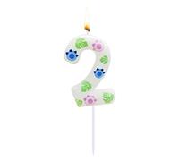 Cartoon Blue Monster Alien Dogs Birthday Number Candle, Blue and Pink Paw Themed Birthday Candle, Dogs Paw Birthday Candle Birthday Cake Decoration, Cartoon Birthday Decoration Party Supplies (2)