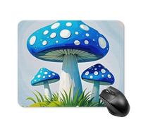Cartoon Blue Mushroom Square Mouse Pad Portable Computer Mousepad with Non-Slip Rubber Base 20 * 25cm Ultra-Thin Gaming Mouse Mat for Computer Laptop Office Desk Accessories