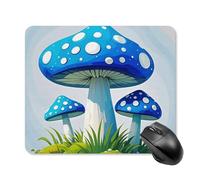 Cartoon Blue Mushroom Square Mouse Pad Portable Computer Mousepad with Non-Slip Rubber Base 25 * 30cm Ultra-Thin Gaming Mouse Mat for Computer Laptop Office Desk Accessories