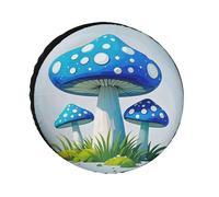 Cartoon Blue Mushroom Tire Covers Waterproof Anti UV Tire Cover 30inch Single Axle Wheel Covers for RV Truck SUV Trailer Universal for All Seasons