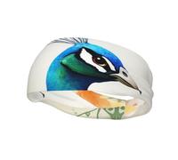 Cartoon Blue Peacock Sports Headband for Women Men Lightweight Breathable Non-Slip Headband for Workout Fitness Running Cycling Hiking Yoga