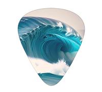 Cartoon blue sea wave Guitar picks 12 pieces, ABS material, smooth edges, comfortable feel, 3 optional thicknesses