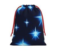 Cartoon blue star Print Holiday Drawstring Bag, Treat Pouch Wrap,Reusable Event Favor,Daily Storage Bag M