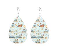 Cartoon Blue Trains Earrings Fashion Dangle Earrings Creative Hanging For Beach Mother'S Day Accessories