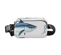Cartoon Bluefin Tuna Fashionable Waist Bag Fanny Pack for Women Men Teenagers Water Resistant Crossbody Shoulder Bag with Adjustable Strap for Workout Running Hiking, Cartoon Bluefin Tuna, One Size