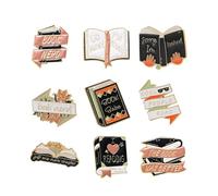 Cartoon Book Enamel Pins,Book Badges,Books Brooches,Decorative Lapel Pins for Backpacks Clothing Bags Jackets,Learning Gifts for Teacher Student BookLovers (9)