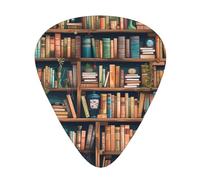 Cartoon Bookshelf Bookworm 12 Pack Guitar Plectrums With Storage Case, 0.46/0.71/0.96mm, Including Thin, Medium Thick Guitar Plectrums For Electric Guitars Bass Ukulele