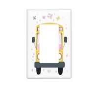 Cartoon Border Collie Dog Decorative Light Switch Cover Plate 1 Gang Single Rocker, Kid School Bus Electrical Faceplate for Kitchen Bathroom, Pet Switchcover Decor