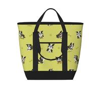 Cartoon Boston Terrier Dog,Lunch Bags Large Capacity Insulated Tote Bag For Women Men Work Picnic Travel
