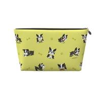 Cartoon Boston Terrier Dog, Makeup Bag Cosmetic Bag Portable Travel Toiletry Bag Pencil Case Toiletry Pouch