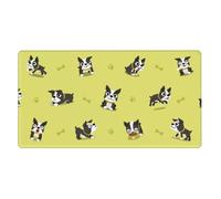 Cartoon Boston Terrier Dog,Mouse Pad Large Desk Pad Computer Keyboard Mouse Mat with Non Slip Rubber Base 40 x 70 cm