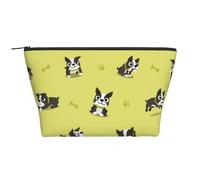 Cartoon Boston Terrier Dog, Toiletry Pouch Makeup Bag Cosmetic Bag Portable Travel Toiletry Bag