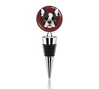 Cartoon Boston Terrier Face Wine Stoppers Reusable Wine Bottle Stopper Decorative Champagne Stoppers Silicone Beverage Bottle Sealer Keep Fresh, Leakproof Wines Saver for Bar Party Decor