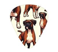 Cartoon-Boxer-Dogs 12 Pack Guitar Picks With 3 Thicknesses And Storage Box, Abs Plectrums For Electric Bass Guitar Players