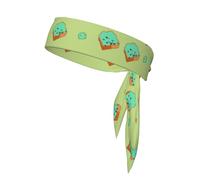 Cartoon Bread Slices Tie Headband for Men, Athletic Sweatbands for Men Women,Tennis & Ninja Headbands.Black