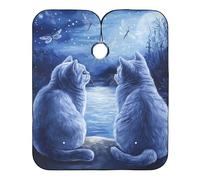 Cartoon British Shorthair Cats Kids Hair Cut Cape with Adjustable Snap Closure, Stylish Capes for Clients Women bata para cortar Cabello 65" x 55"