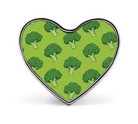 Cartoon Broccoli Pattern Novelty Brooches & Pins Heart Personalised Metal Lapel Badge With Butterfly Clutch Clasp