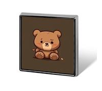Cartoon Brown Cute Bear Square Lapel Pins Backpack Pin Cute Brooch Decoration Brooches for Women Men Fashion Button Badges for Hat Backpacks Purses Jackets Shirt Suit