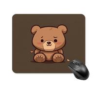 Cartoon Brown Cute Bear Square Mouse Pad Portable Computer Mousepad with Non-Slip Rubber Base 20 * 25cm Ultra-Thin Gaming Mouse Mat for Computer Laptop Office Desk Accessories