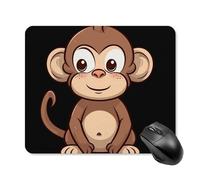 Cartoon Brown Monkey Mouse Pad Square Mice Mat Waterproof Computer Mousepad with Non-Slip Rubber Base Wireless Mice Pad for Laptop Office Home Personalized Gaming Mousepad 25 * 30cm