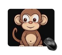 Cartoon Brown Monkey Mouse Pad Square Mice Mat Waterproof Computer Mousepad with Non-Slip Rubber Base Wireless Mice Pad for Laptop Office Home Personalized Gaming Mousepad 20 * 25cm