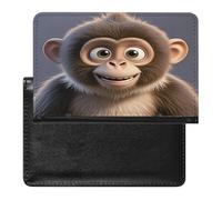 Cartoon Brown Monkey Passport Holder Passport Cover Protector Essentials with Credit Card Slots for Women Men