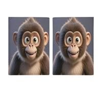 Cartoon Brown Monkey Passport Holder Passport Wallet PU Leather Passports Protective Cover Slim Travel Accessories
