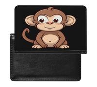 Cartoon Brown Monkey Passport Holder with Card Slots Portable Passport Cover Compact Waterproof Passports Protector
