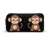 Cartoon Brown Monkey Pencil Case - Large Aesthetic Makeup Bag Multi-Purpose Pencil Pouch Cute Cosmetic Bag with Zipper Closure for Office, Home, Study & Travel
