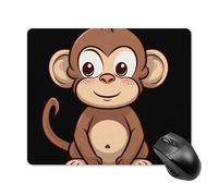 Cartoon Brown Monkey Square Mouse Pad Portable Computer Mousepad with Non-Slip Rubber Base 18 * 22cm Ultra-Thin Gaming Mouse Mat for Computer Laptop Office Desk Accessories