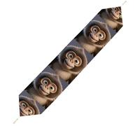 Cartoon Brown Monkey Table Runner for Dining Table, Short Plush Runners Washable & Durable Tablerunner Modern Home Decor for Wedding, Kitchen, Holiday 229*33cm