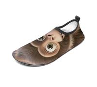 Cartoon Brown Monkey Water Shoes for Men Women, Lightweight Stretch Swim Shoes with Anti-Slip Rubber Sole, Quick-Dry Aqua Socks for Pool, Beach, Surfing, Style, 10 Women/10 Men