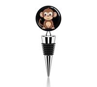 Cartoon Brown Monkey Wine Stoppers for Wine Bottles Reusable Bottles Stopper Decorative Beverage Bottle Stopper Vacuum Silicone Champagne Beer Collection